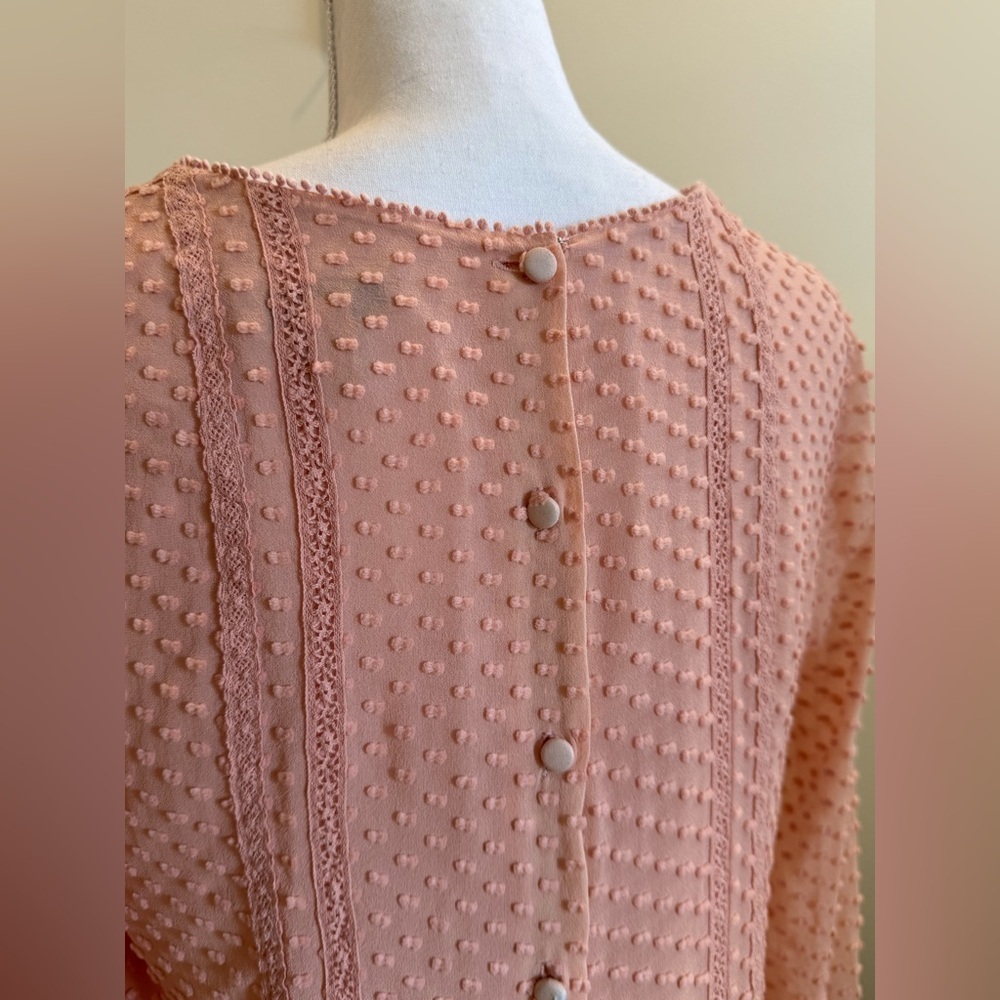 J. Crew Swiss Dot Long sleeve Top Size 8 Romantic Preppy Coquette Career Chic - Picture 5 of 11